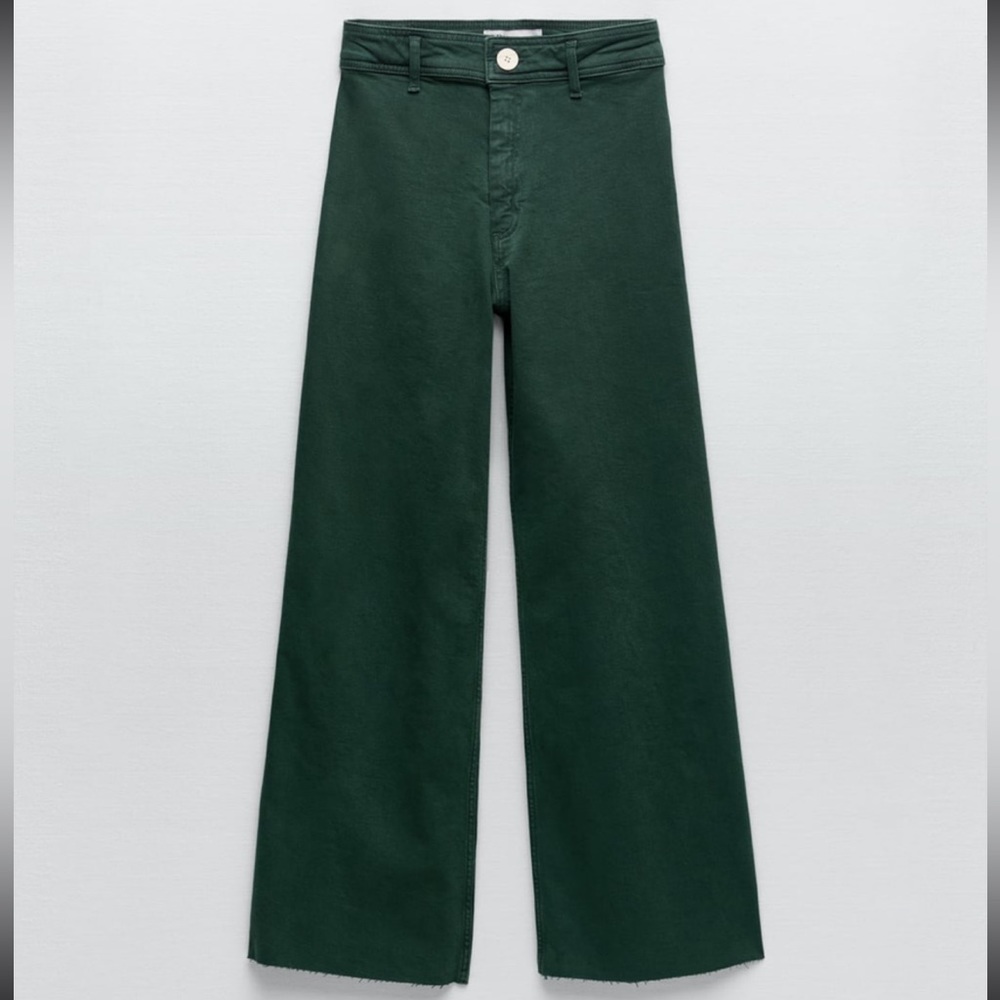 Zara The Marine Straight Jeans Verde size 2